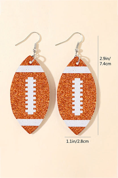 Enliven your style with the sparkling sequin design of these unique football-patterned drop earrings. For a trendy, sporty, and elegant look, these are perfect for adding a touch of sparkle to any outfit. Their Grapefruit Orange hue and 95% PU and 5% Alloy composition will bring a sparkle to your wardrobe!