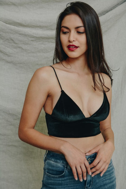 Bralette largo de terciopelo