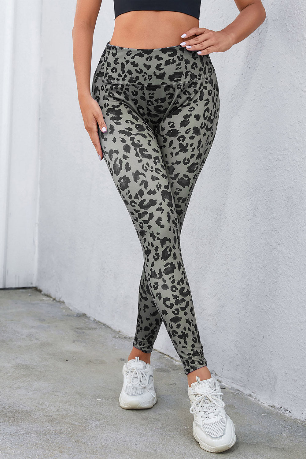 Leggings deportivos con estampado de leopardo