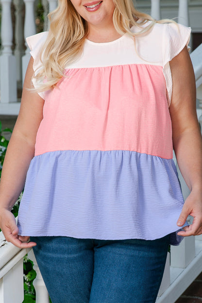 Color Block Flowy Top