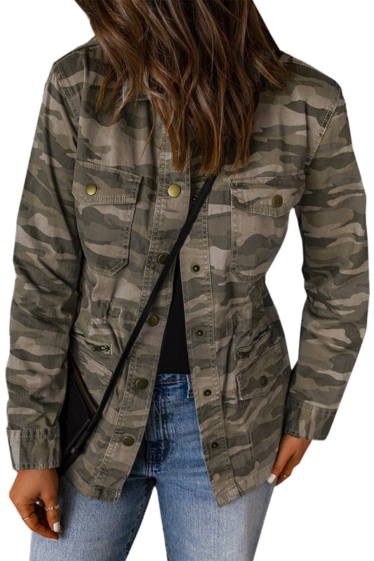 Chaqueta de camuflaje con botones