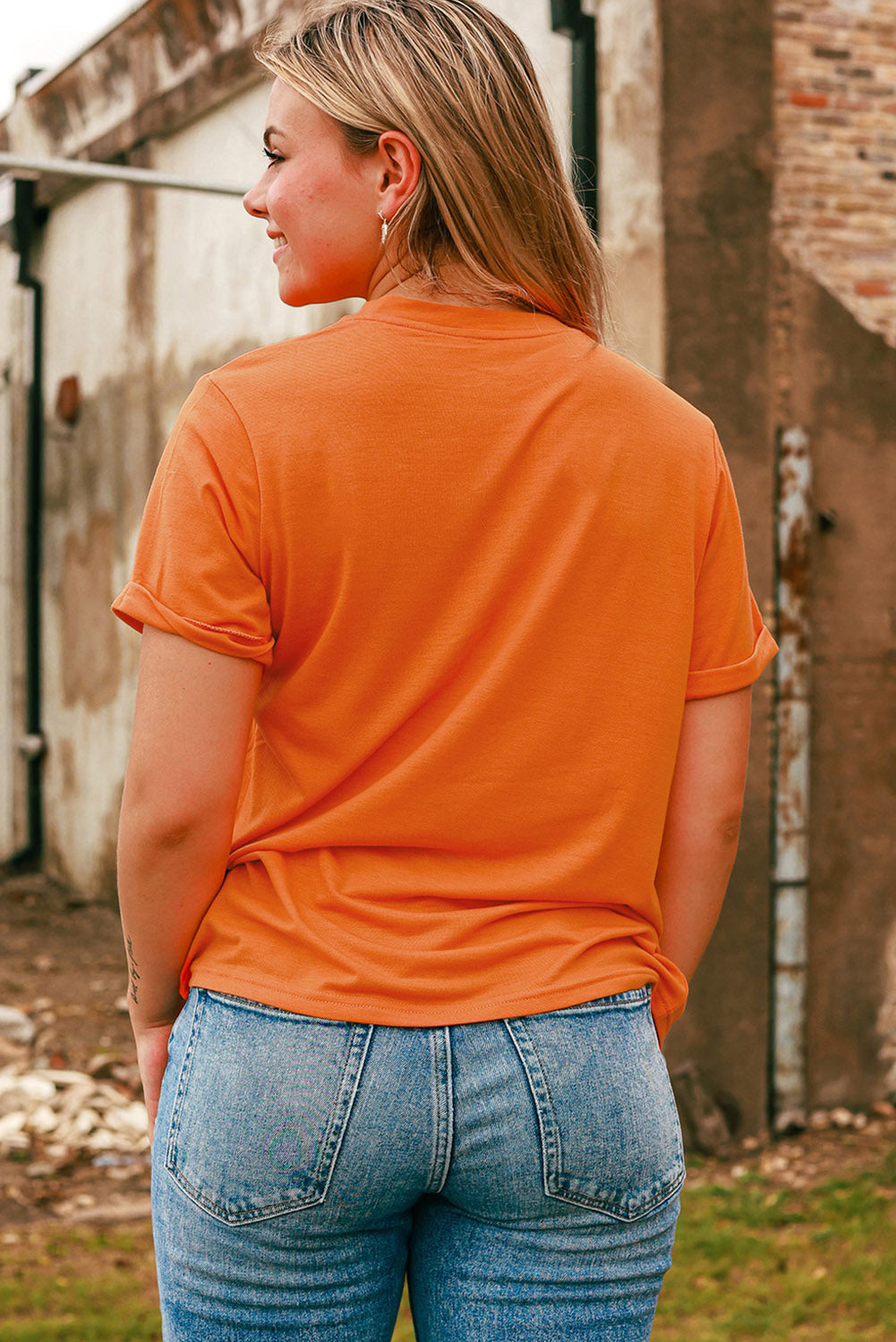 Camiseta de moda diaria con estampado de calabaza y leopardo