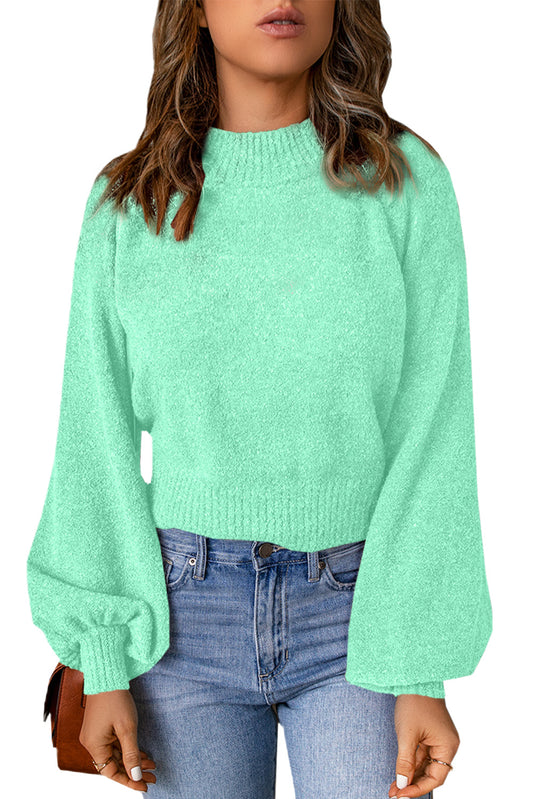 Lantern Sleeve Knitted Sweater