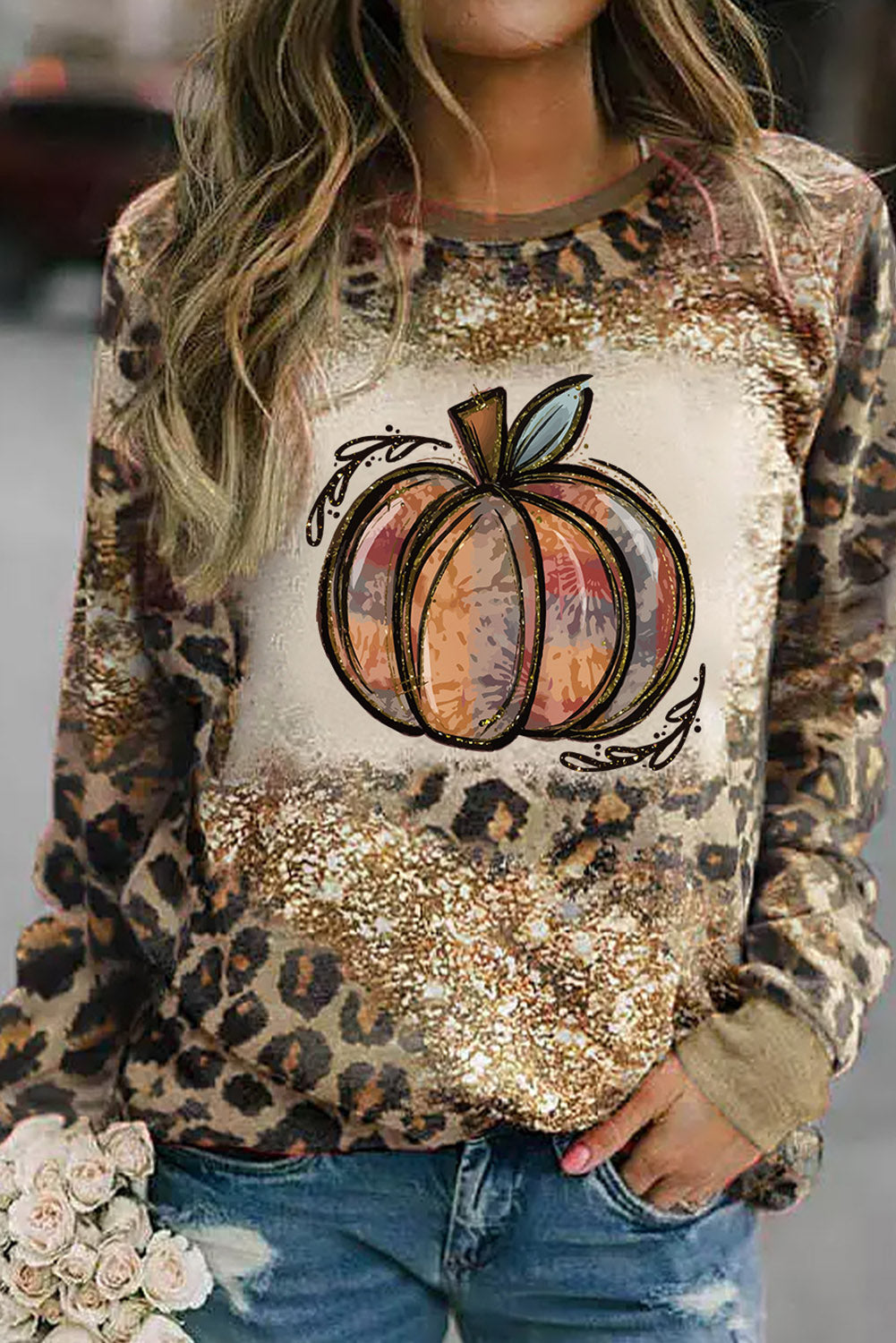 Leopard Tie Dyed Pumpkin Graphic