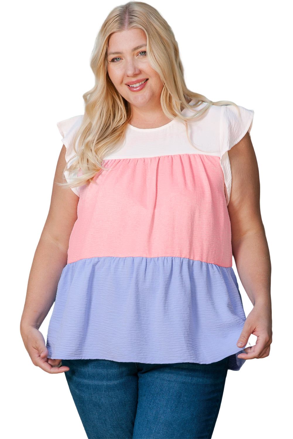 Color Block Flowy Top