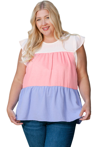 Color Block Flowy Top