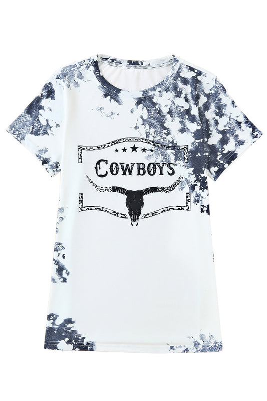 Camiseta con gráfico de cuerno de vaca del oeste