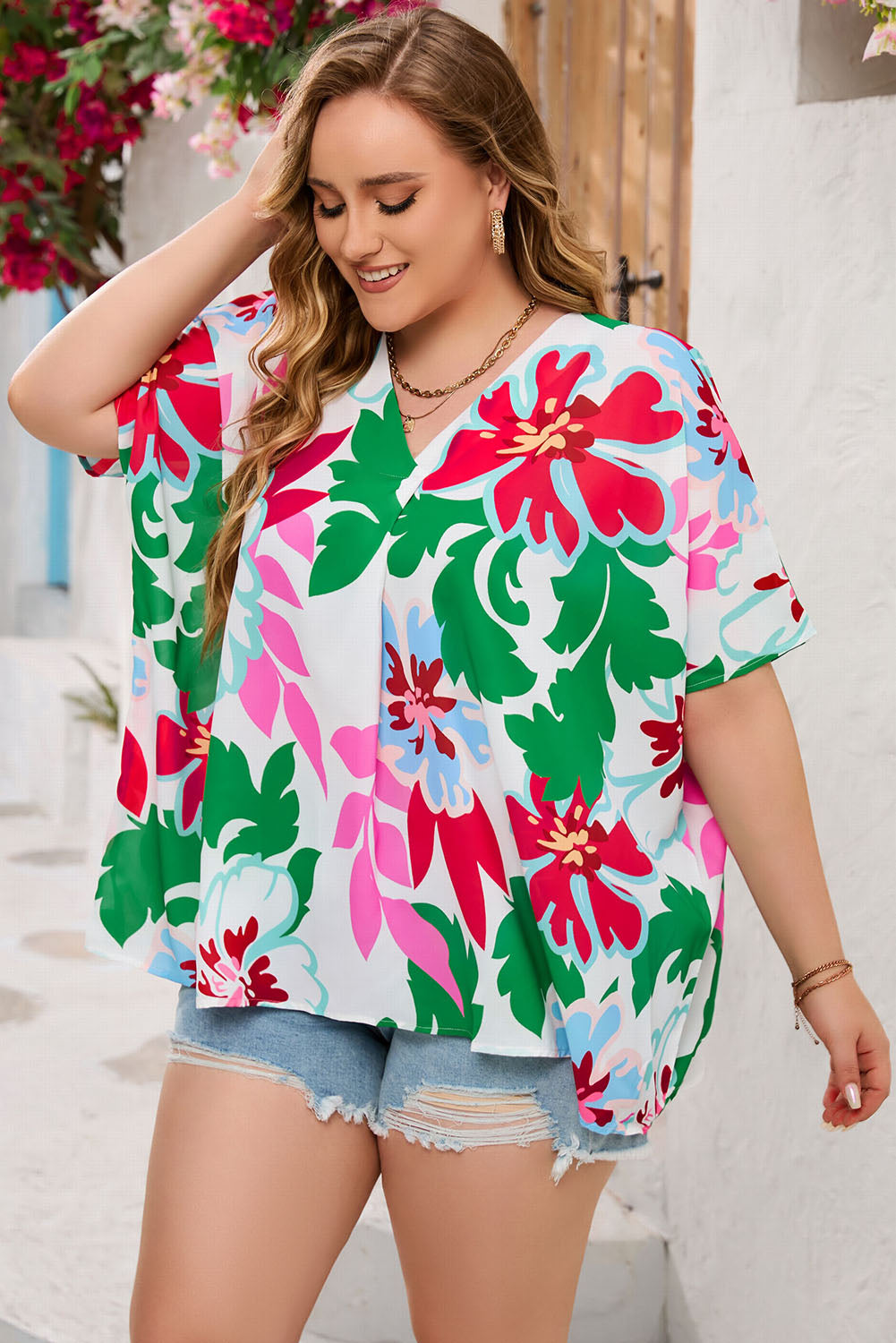 Blusa con estampado floral 