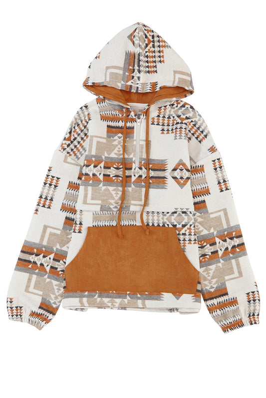 Rock the Aztec look with our zippy Hoodie, boasting kanga-cool pockets and 100% Poly fabric from Moodz Boutique.