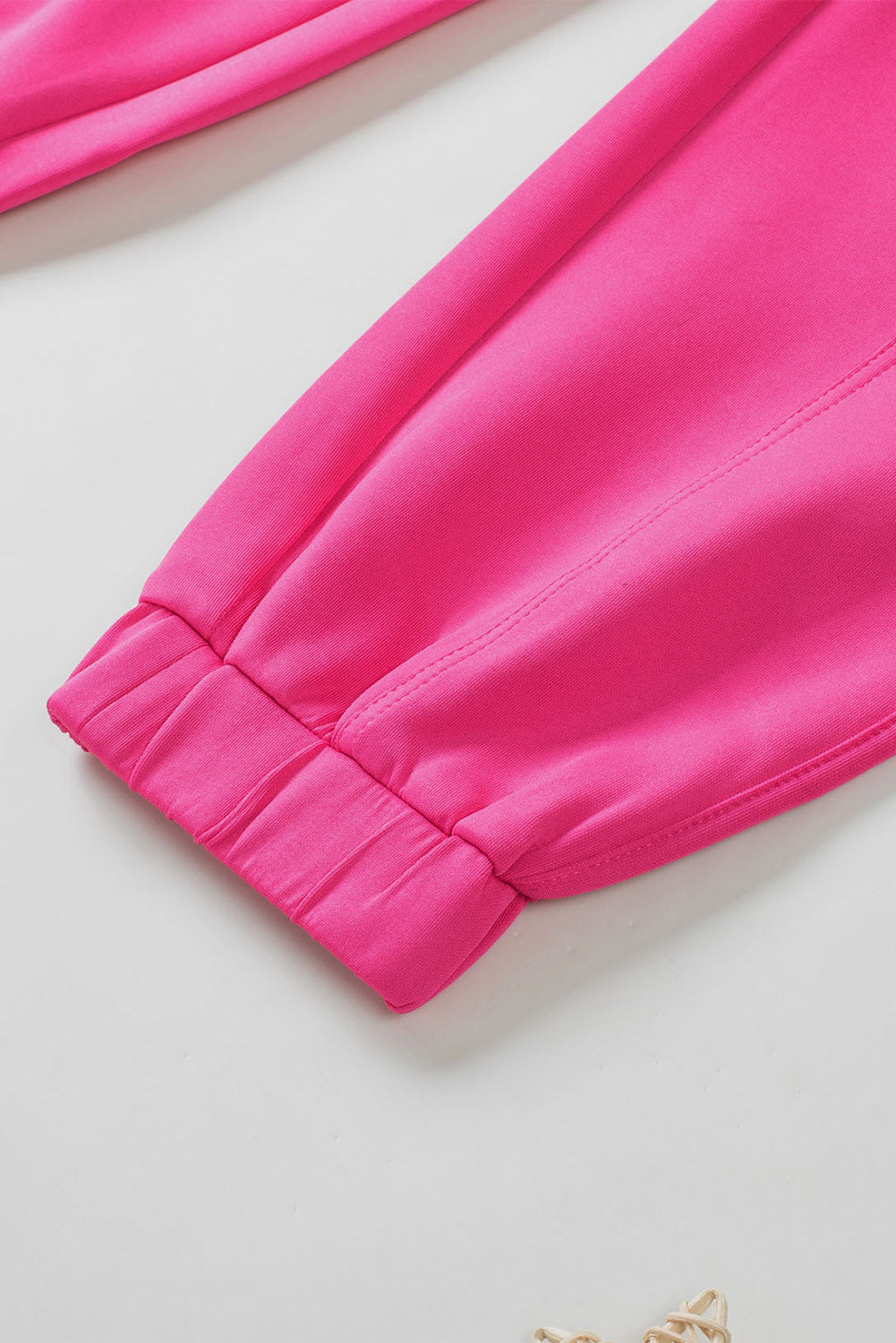 Pantalones jogger con cintura fruncida en rosa