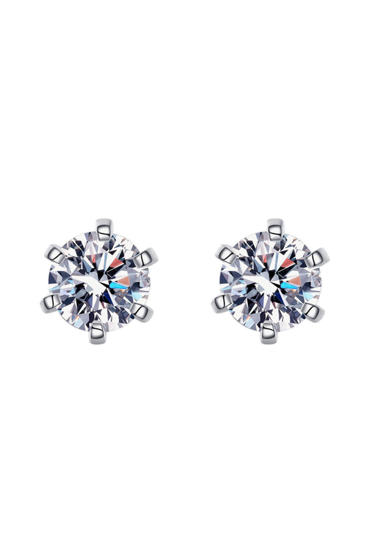 Inlaid Moissanite Stud Earrings