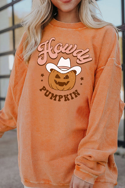 Sudadera con gráfico de sonrisa de calabaza 