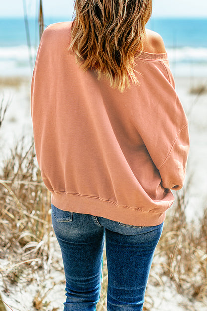 Sudadera con hombros caídos y bolsillo tipo canguro