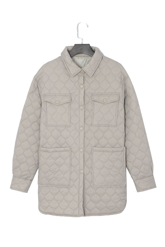 Quilted Button-Down Puffer Coat