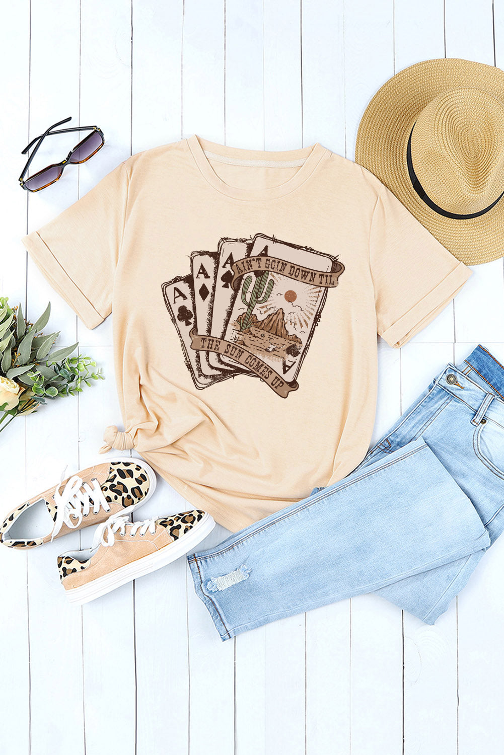 Western Poker Cards Tee