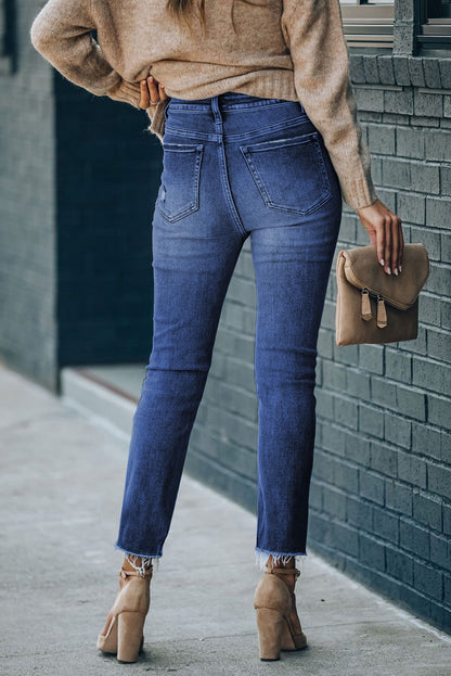 High Waist Ankle Skinny Jeans