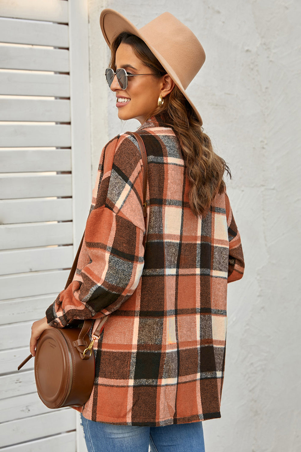 Cozy up in this top-notch, high-quality jacket - perfect for keeping cold temps at bay! Its plaid print gives it a cool, casual look that's made even more stylish with a button closure design. All that, and it pairs with all your favorite bottoms and tops! 100% Polyester in Brown, Beige, Gray, or Violet - pick your fave!