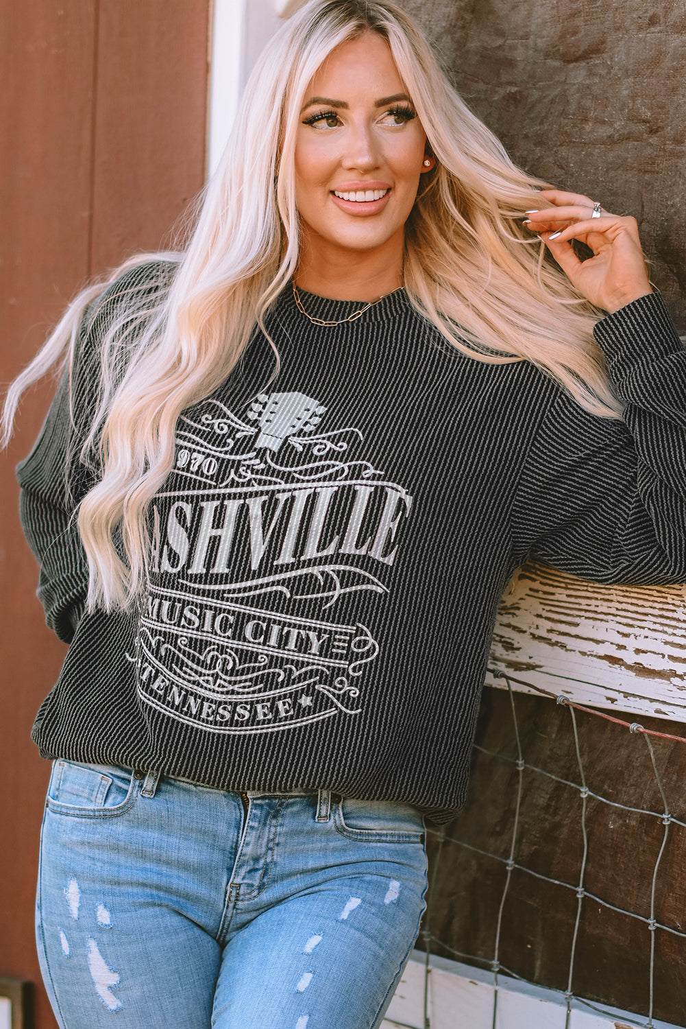 Sudadera con cordón con gráfico de Nashville Music City