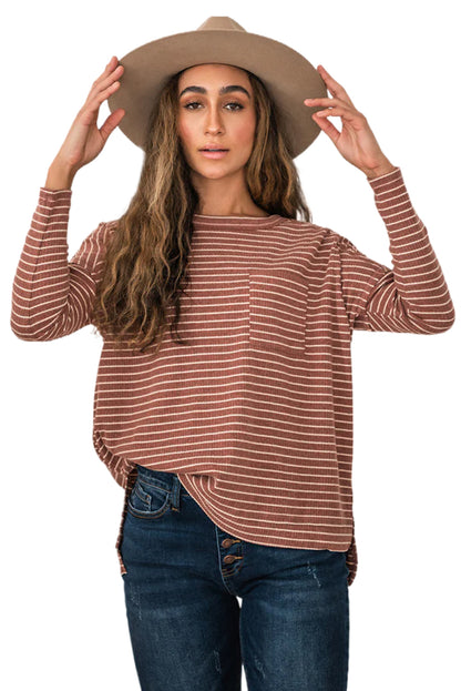 Stripe Chest Pocket Long Sleeve Tee