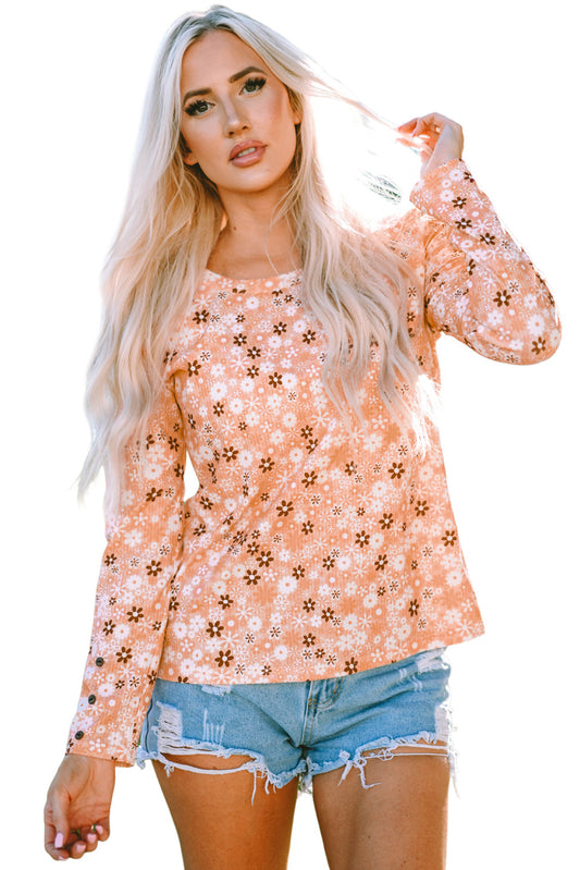 Blusa floral de manga larga 