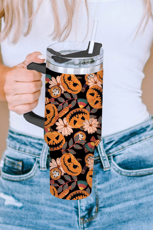 Multicolour Halloween Pumpkin Print 304 Stainless Vacuum Cup