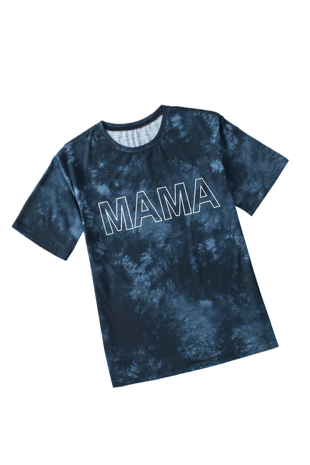 Camiseta con estampado tie dye vintage azul MAMA 