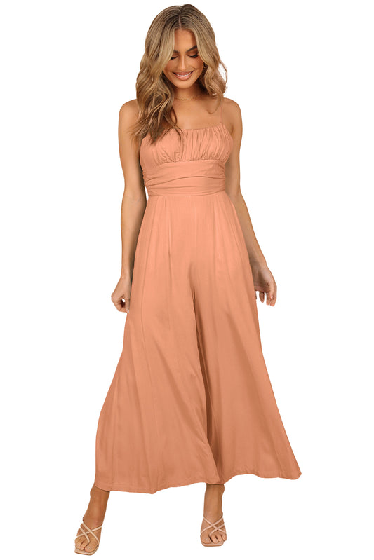 Backless Spaghetti Strapped Wide-Leg Jumpsuit