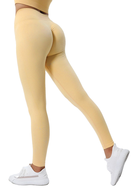 Khaki Tummy Control High Waist Yoga Pants