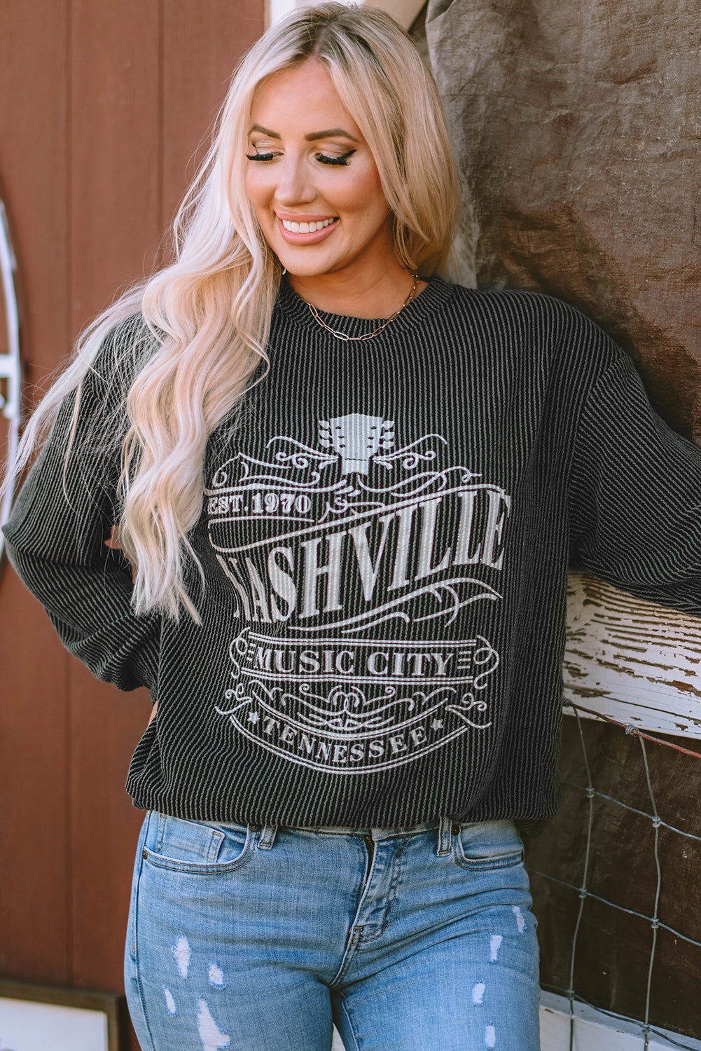 Sudadera con cordón con gráfico de Nashville Music City