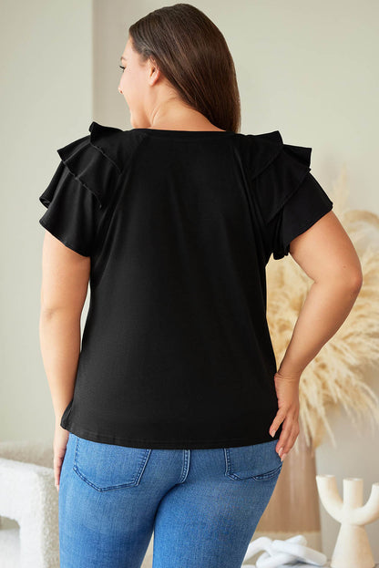 Blusa con mangas escalonadas