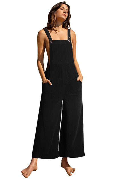 Corduroy Wide Leg Overalls