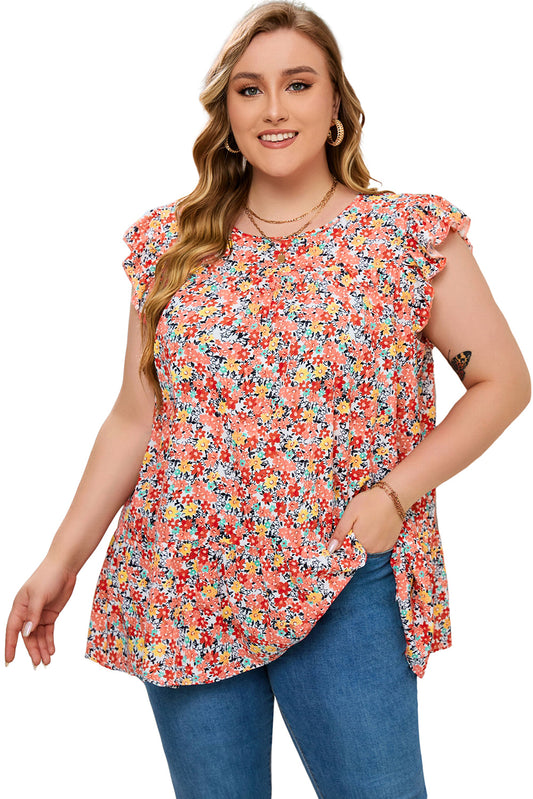 Blusa con volantes y estampado floral estilo boho 