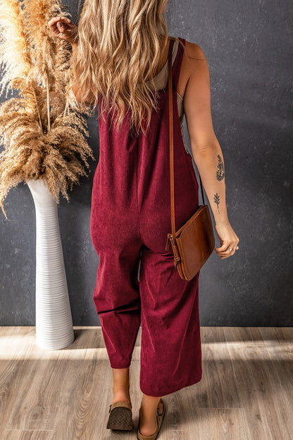 Corduroy Wide Leg Overalls