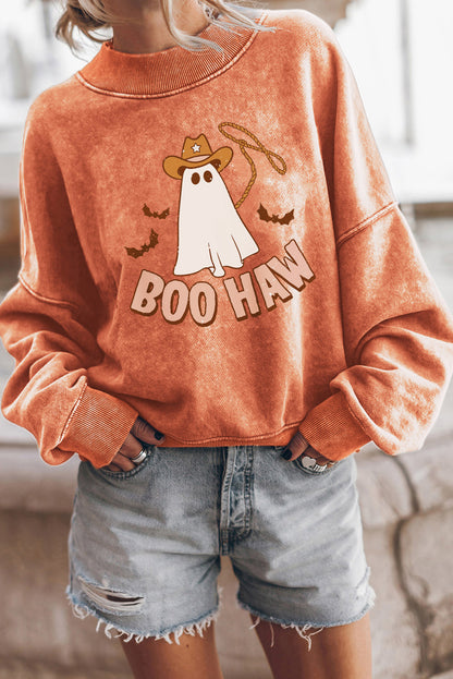 Sudadera con gráfico de fantasma Boo Haw de Halloween 