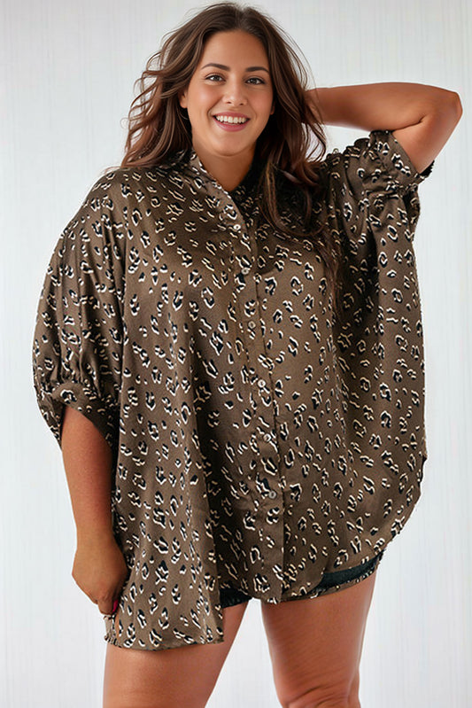 Buttoned Batwing Sleeve Shirt