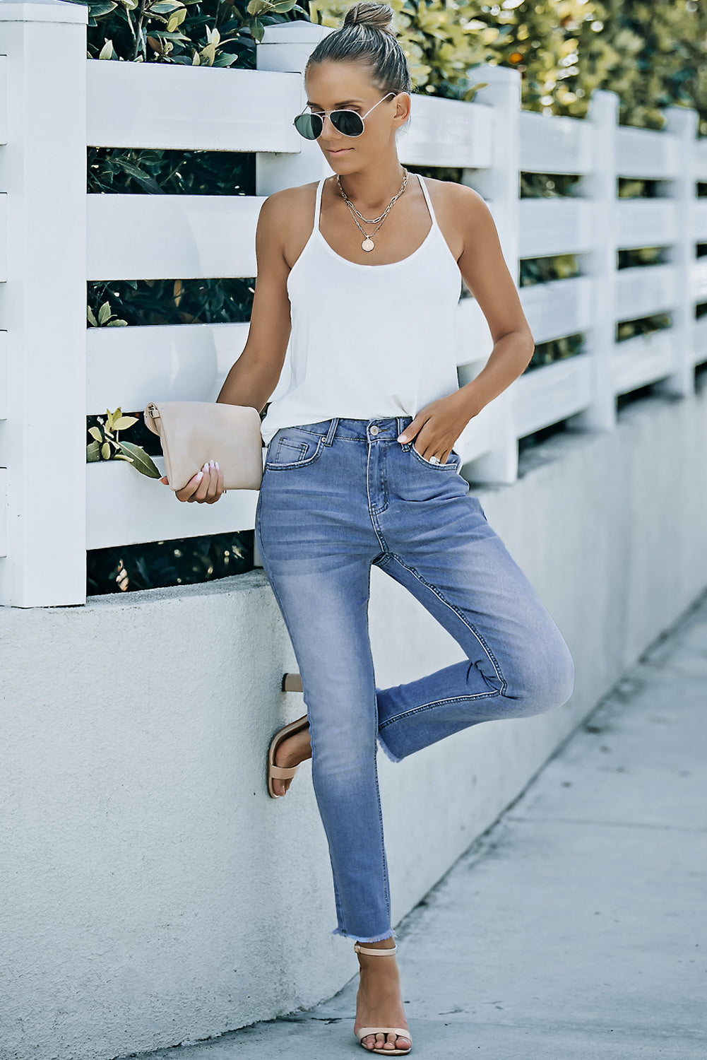 High Waist Ankle Skinny Jeans