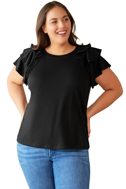 Blusa con mangas escalonadas