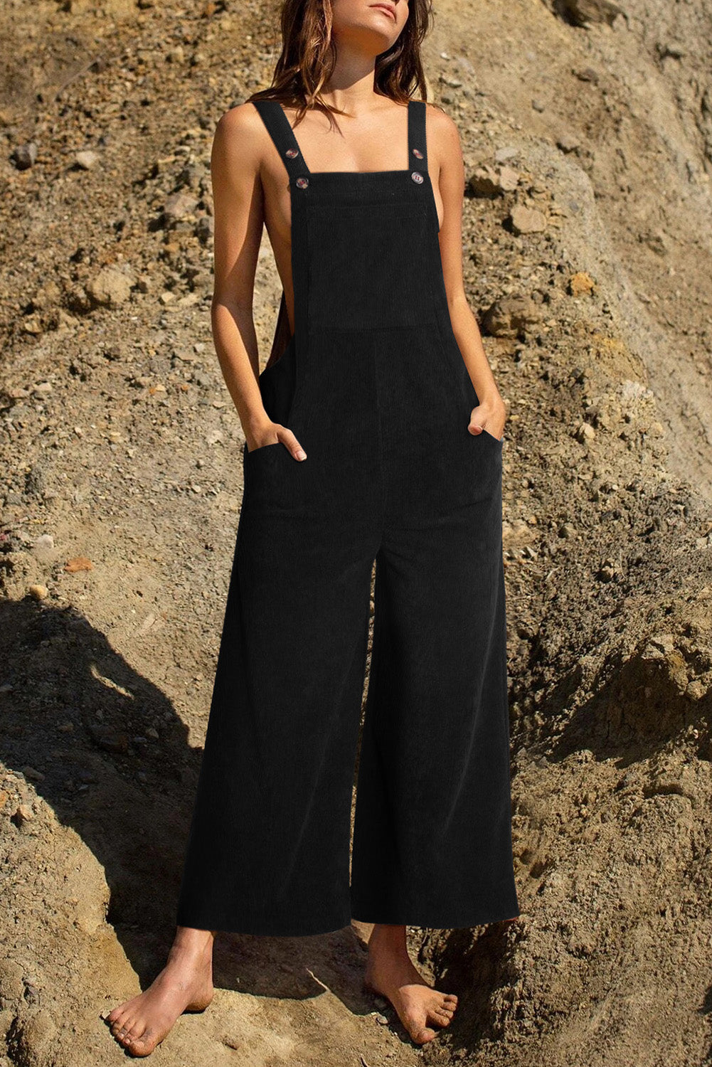 Corduroy Wide Leg Overalls