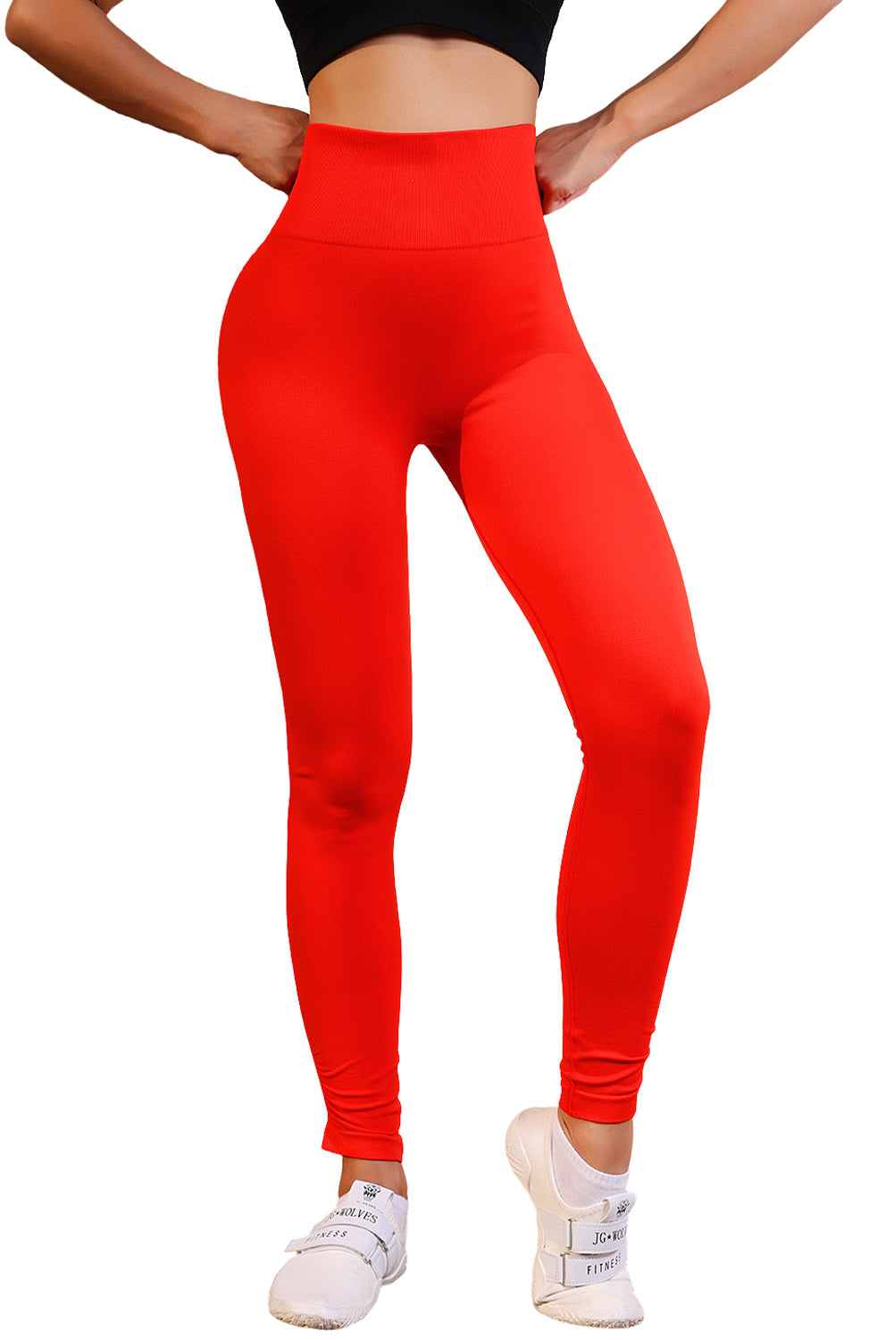 Elevate your exercise ensemble with our High Waist Activewear Leggings! The booty-boosting scrunched butt design gives you a sizzlin' peach butt. The fabric is moisture-wicking and breathable, so you stay cool and comfy during your sweat sesh. These flexy fitness leggings are ideal for the gym, yoga, running, and more - and always fire-engine Red!