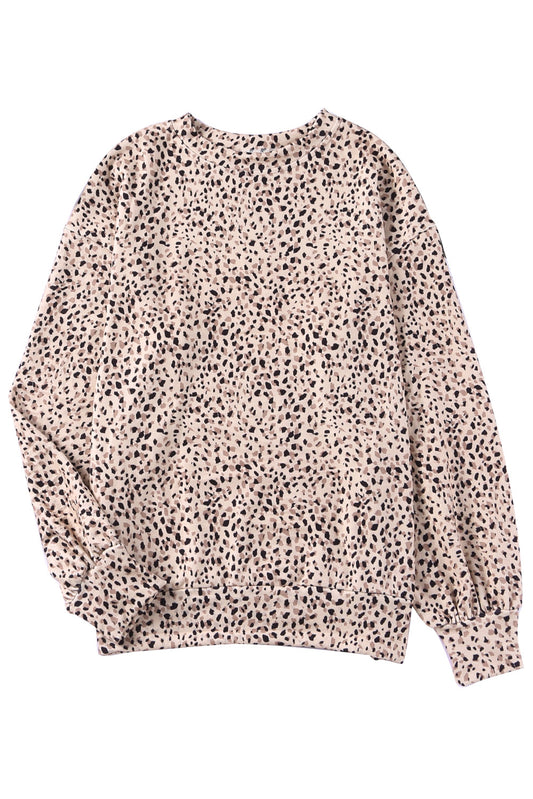 Sudadera con cuello redondo y estampado de leopardo para novio