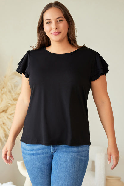 Ruffled Short Sleeve Top