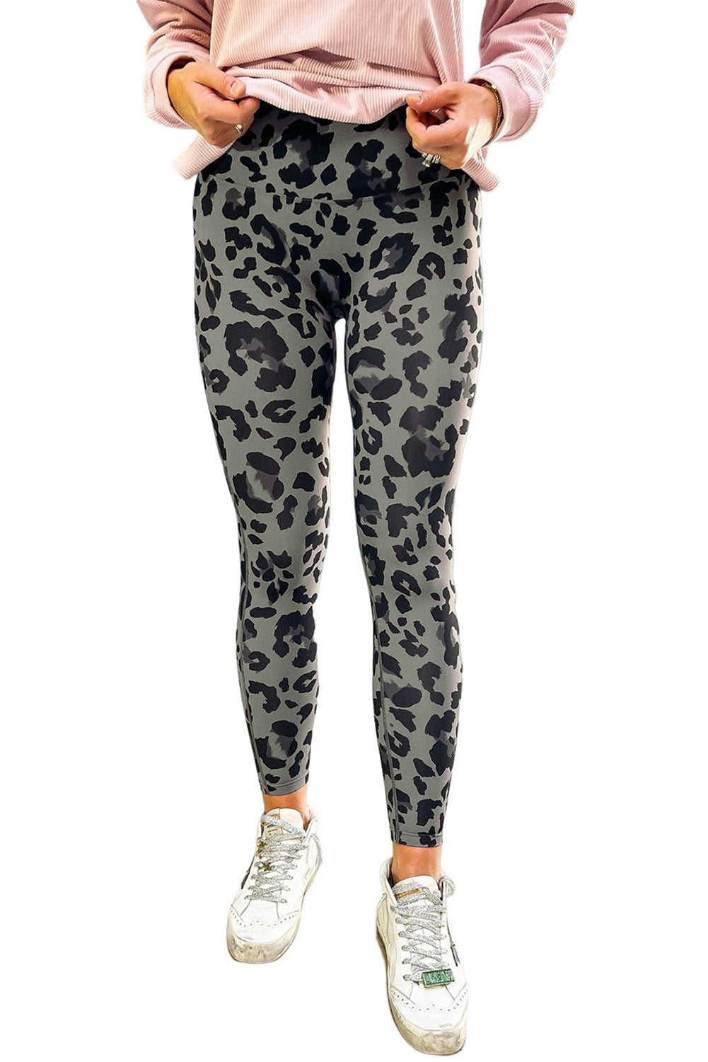 Leggings deportivos con estampado de leopardo