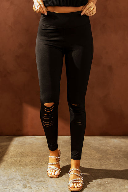 Snuggly and supremely stretchy, these womenswear leggings are ready to hug those curves - pull 'em on up and they won't budge! Plus, the cut-out detailing is totally fashion-forward. 95% Polyester, 5% Elastane - a perfect combo for show-stopping style.