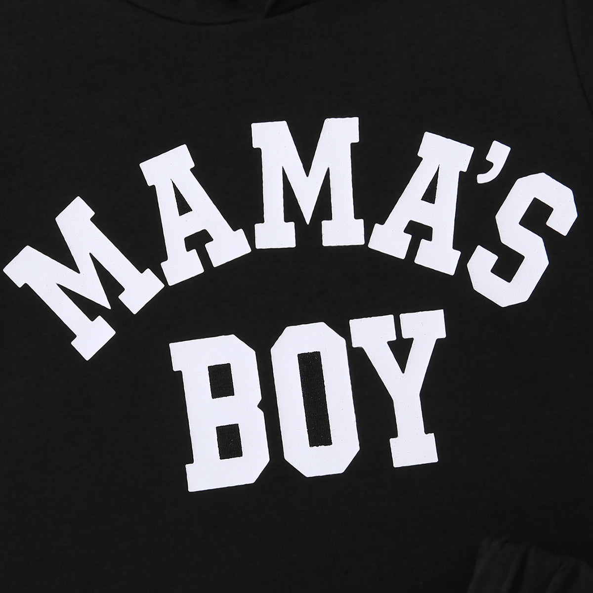 Conjunto de sudadera con capucha y pantalones cortos de manga corta con estampado gráfico MAMA'S BOY para niños