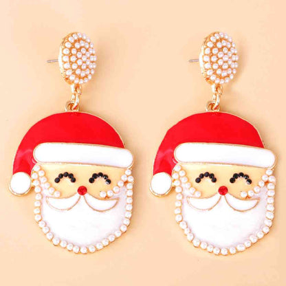 Pendientes de Papá Noel con aleación de diamantes de imitación