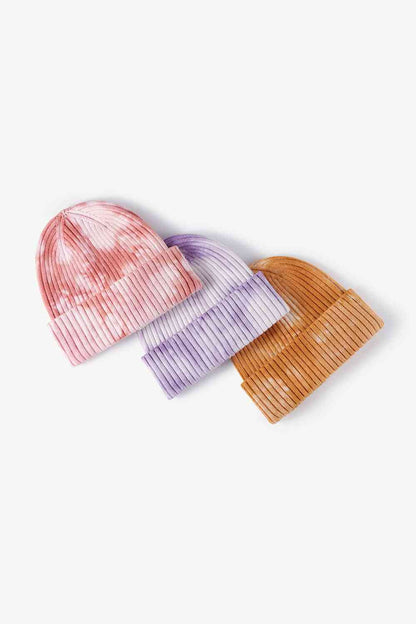 Gorro de canalé con puños y efecto tie-dye