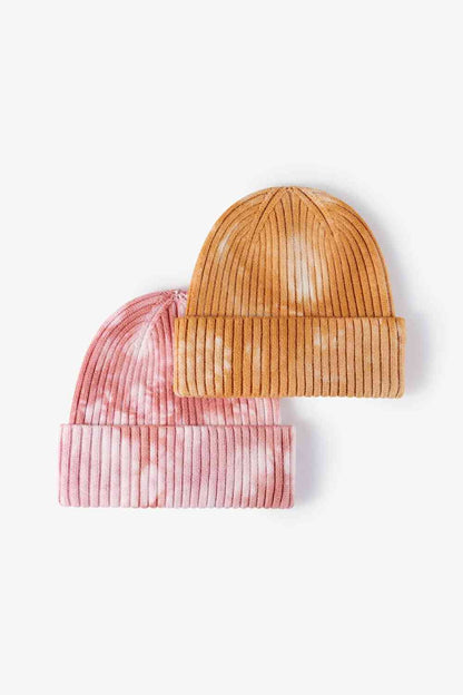 Gorro de canalé con puños y efecto tie-dye