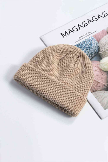 Gorro de punto acanalado con puños cómodos