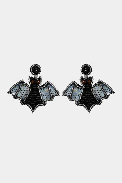 Bat Beaded Dangle Earrings