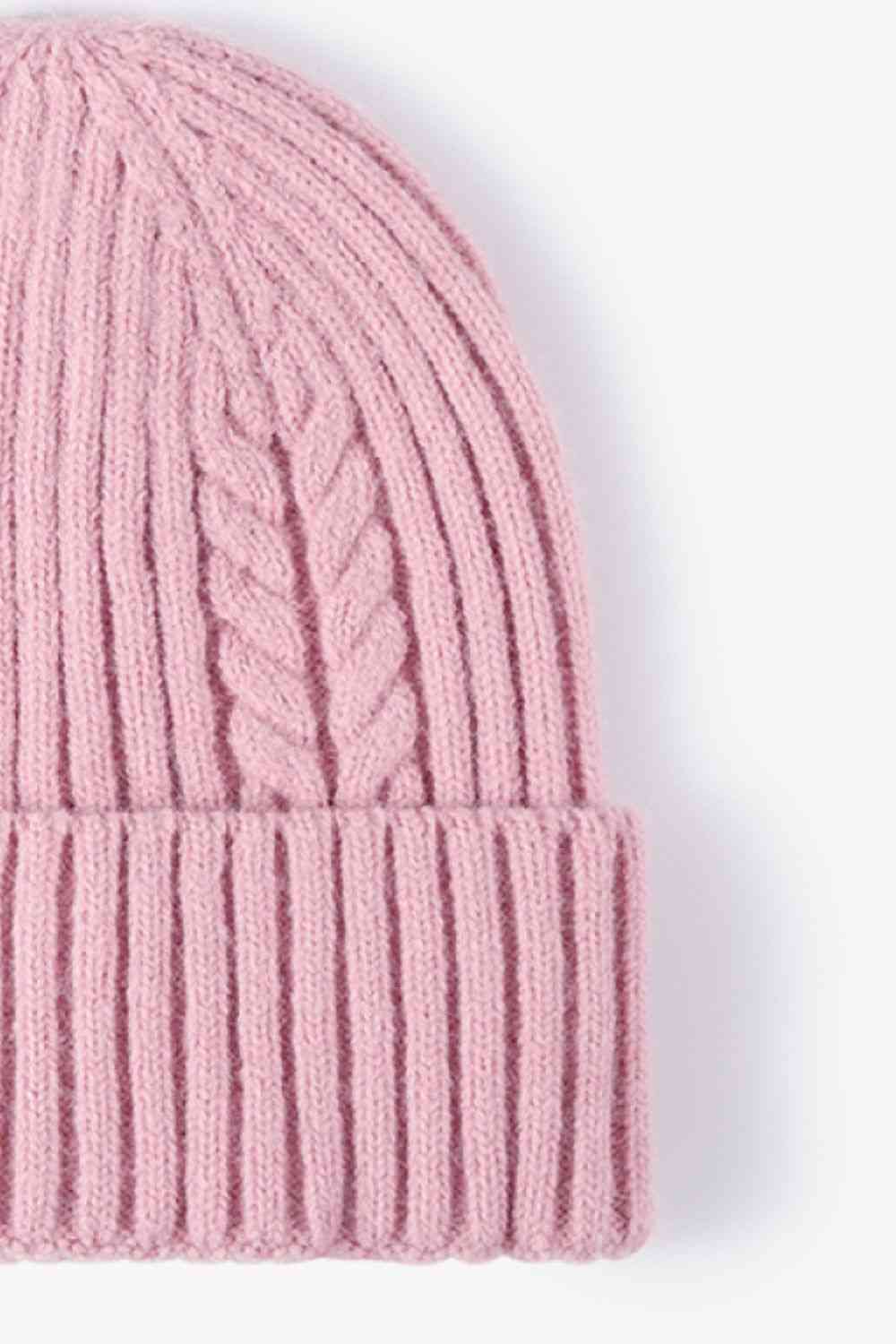 Gorro con puños de punto trenzado